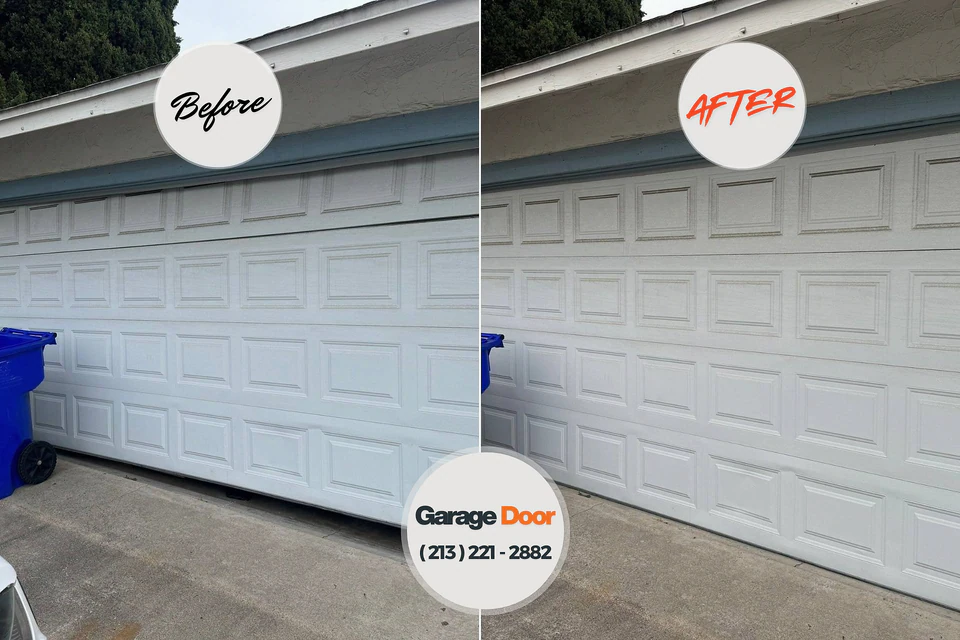 Before and after: garage door repair Fort Mitchell, KY